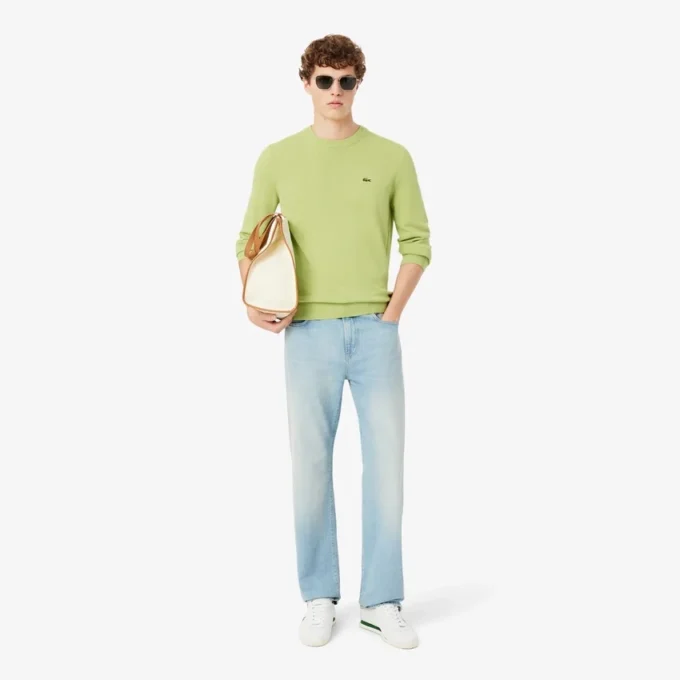 Herren-Pullover aus Baumwolle mit Rundhalsausschnitt