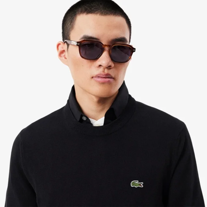 Herren-Pullover aus Baumwolle mit Rundhalsausschnitt