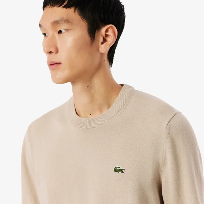 Herren-Pullover aus Baumwolle mit Rundhalsausschnitt