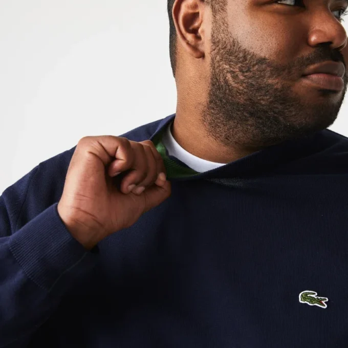 Herren-Pullover aus Baumwolle mit Rundhalsausschnitt