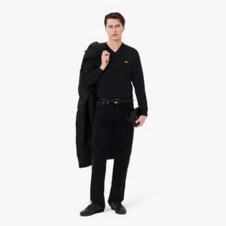 Herren-Pullover aus Baumwolle mit V-Ausschnitt