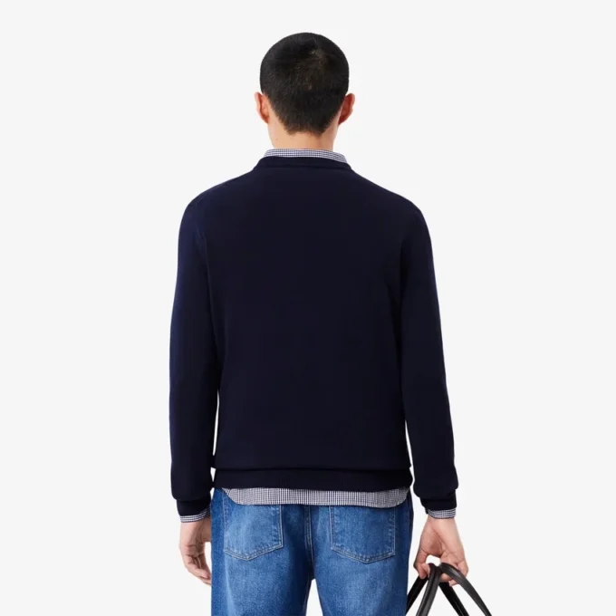 Herren-Pullover aus Baumwolle mit V-Ausschnitt