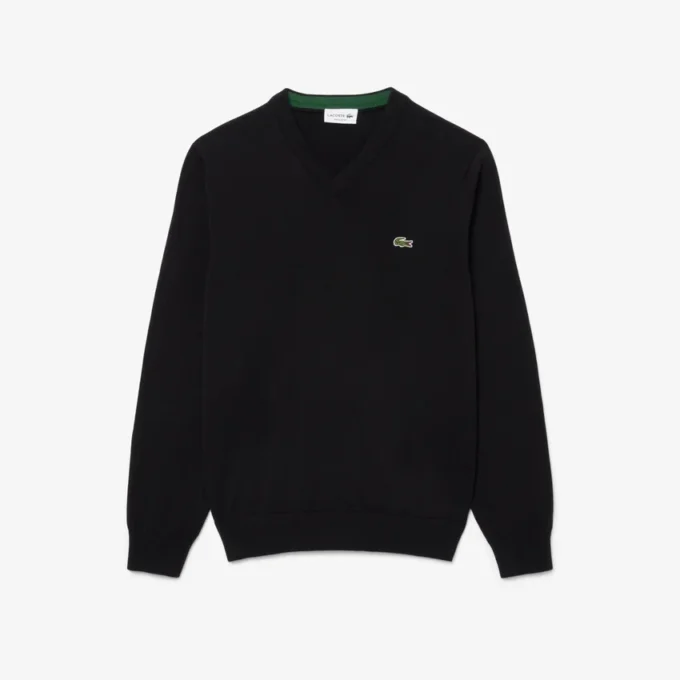Herren-Pullover aus Baumwolle mit V-Ausschnitt