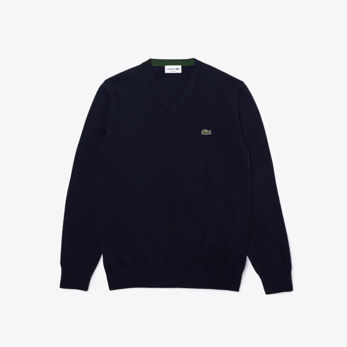 Herren-Pullover aus Baumwolle mit V-Ausschnitt