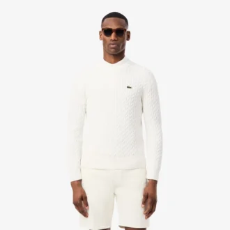 Herren-Pullover aus Baumwolle mit Zopfmuster