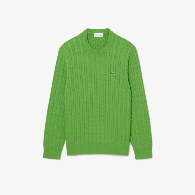 Herren-Pullover aus Baumwolle mit Zopfmuster