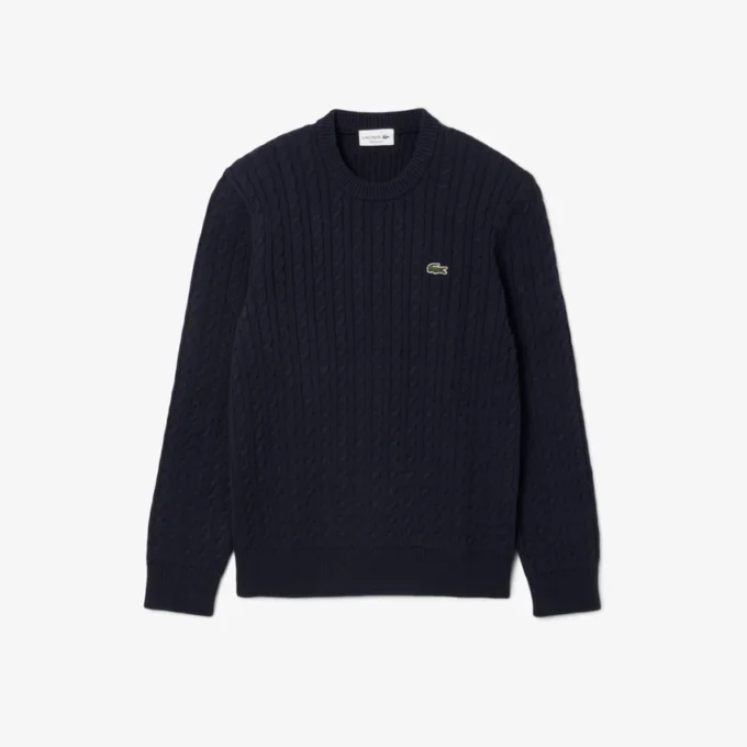 Herren-Pullover aus Baumwolle mit Zopfmuster