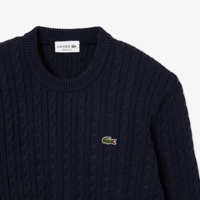 Herren-Pullover aus Baumwolle mit Zopfmuster