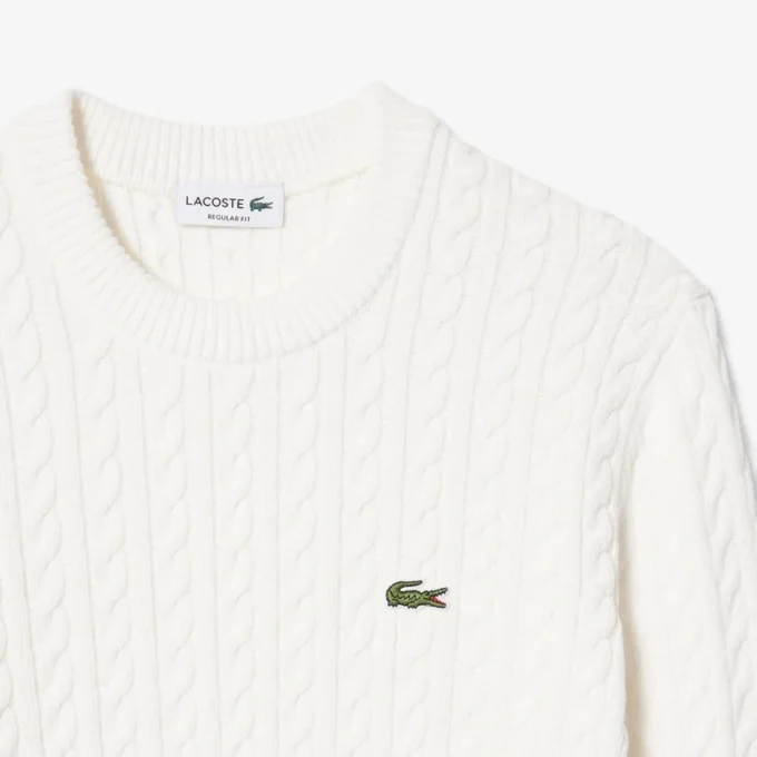 Herren-Pullover aus Baumwolle mit Zopfmuster