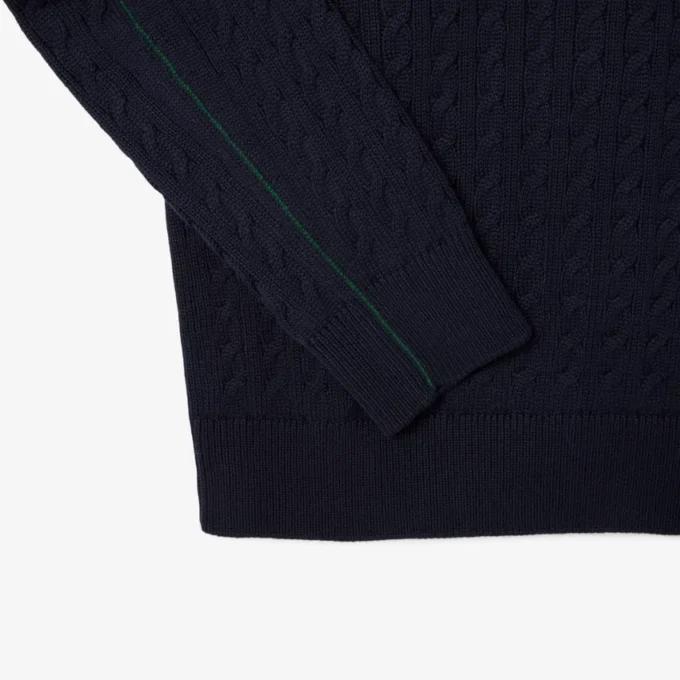 Herren-Pullover aus Baumwolle mit Zopfmuster