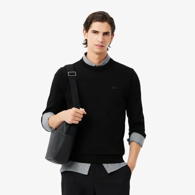 Herren-Pullover aus Merinowolle mit Rundhalsausschnitt