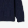 Herren-Pullover aus schwerer Wolle mit halbem Reißverschluss