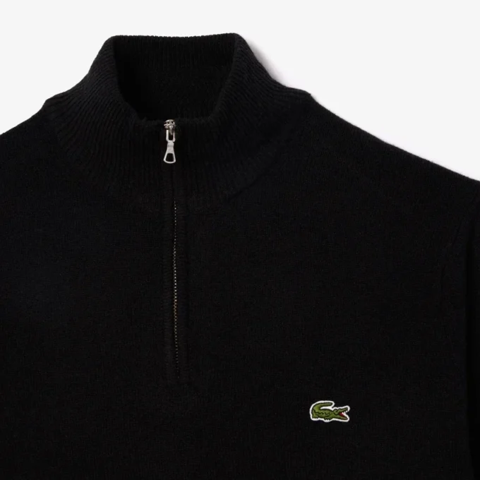 Herren-Pullover aus Wolle mit halbem Reißverschluss