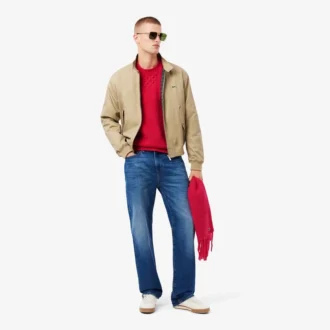 Herren-Pullover aus Wolle mit Patchwork-Effekt in lockerer Passform