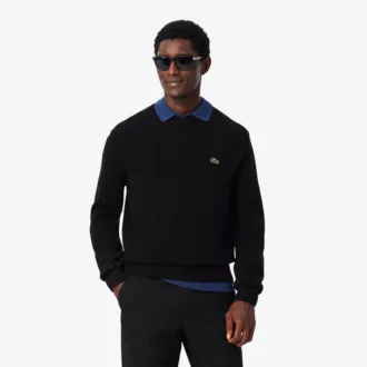 Herren-Pullover aus Wolle mit Rundhalsausschnitt