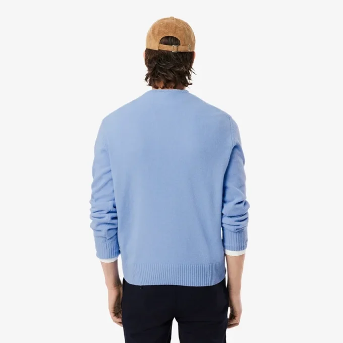 Herren-Pullover aus Wolle mit Rundhalsausschnitt