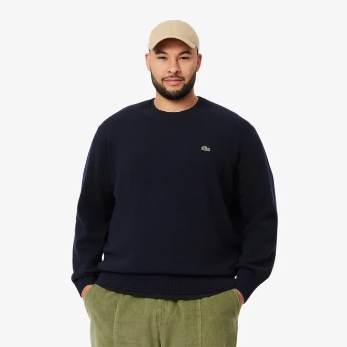 Herren-Pullover aus Wolle mit Rundhalsausschnitt