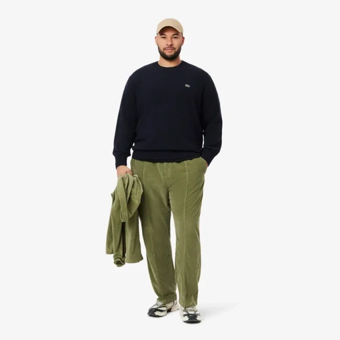 Herren-Pullover aus Wolle mit Rundhalsausschnitt