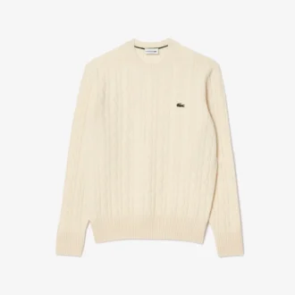 Herren-Pullover aus Wollstrick mit Rundhalsausschnitt