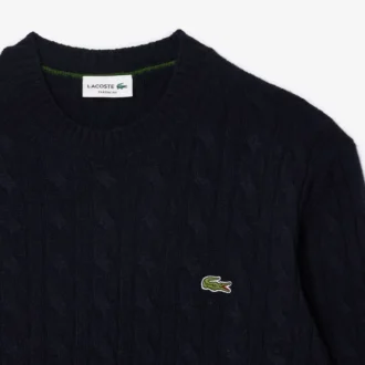 Herren-Pullover aus Wollstrick mit Rundhalsausschnitt