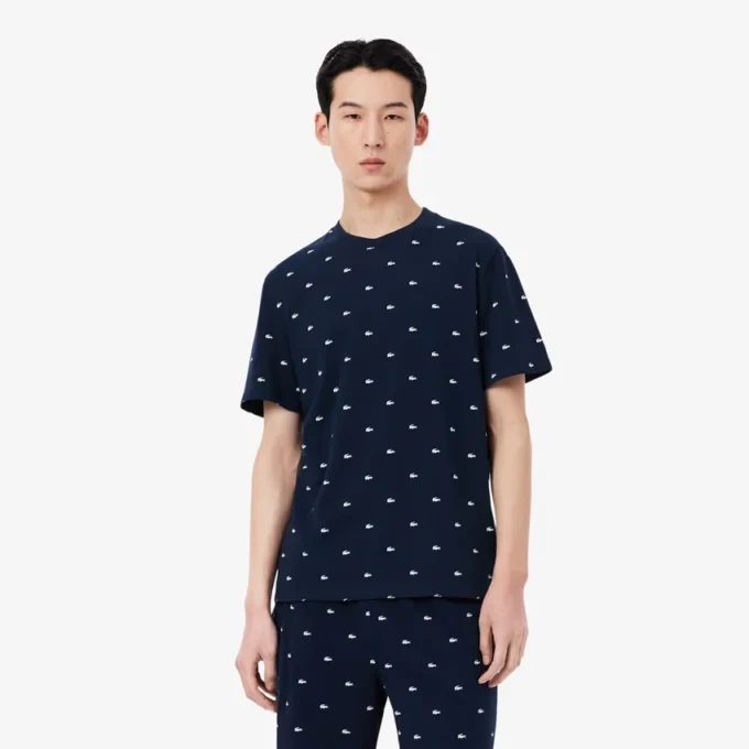 Herren-Pyjama-Oberteil mit Krokodil-Print