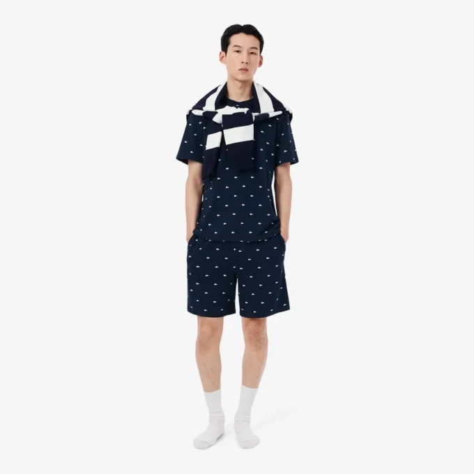 Herren-Pyjama-Oberteil mit Krokodil-Print
