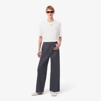 Herren-Runway-Jeans mit weitem Bein und Webkante