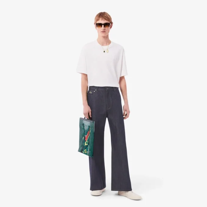 Herren-Runway-Jeans mit weitem Bein und Webkante