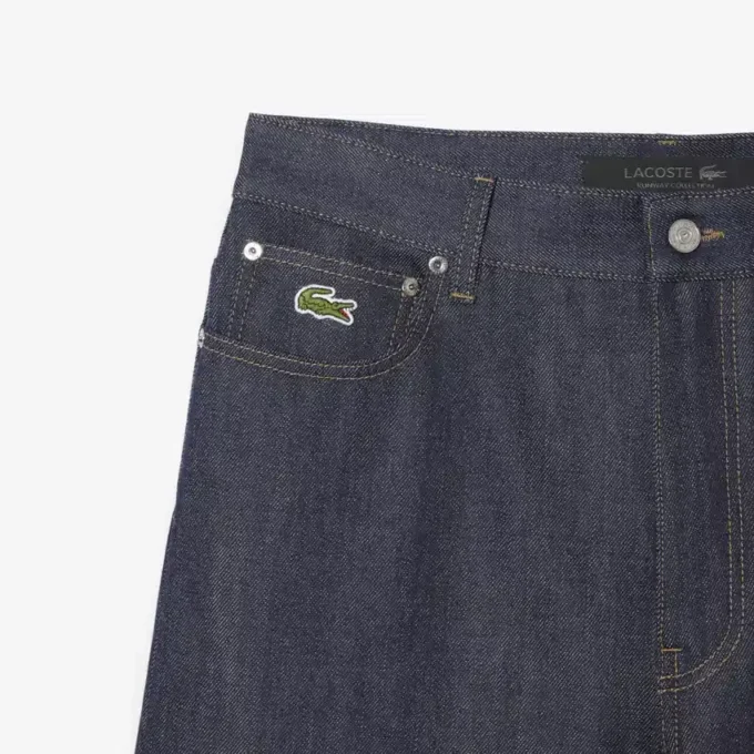 Herren-Runway-Jeans mit weitem Bein und Webkante