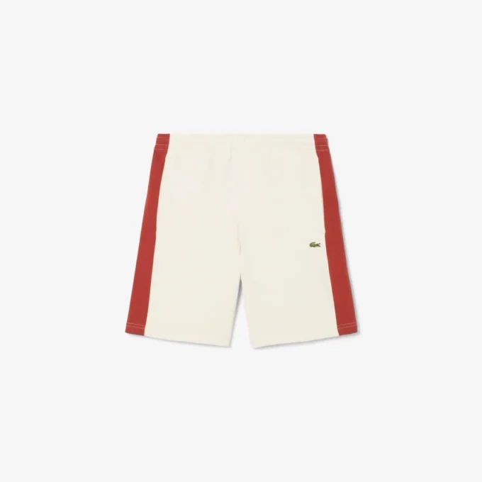 Herren-Shorts aus Baumwollfleece mit Farbblock-Design