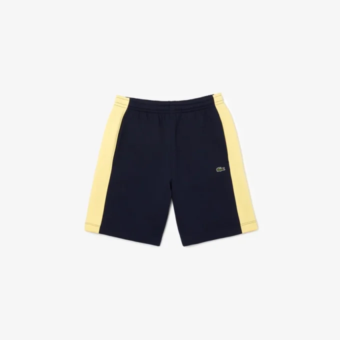 Herren-Shorts aus gebürstetem Fleece mit Farbblock-Design