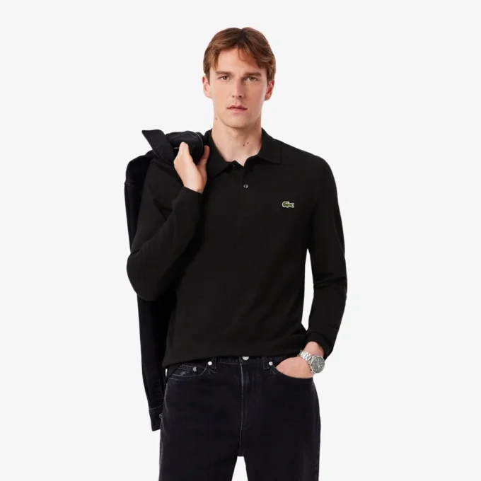 Herren Slim Fit L.12.12 Langarm-Poloshirt