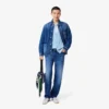 Herren-Strickjacke aus Baumwolle mit lockerer Passform und Streifen-Detail