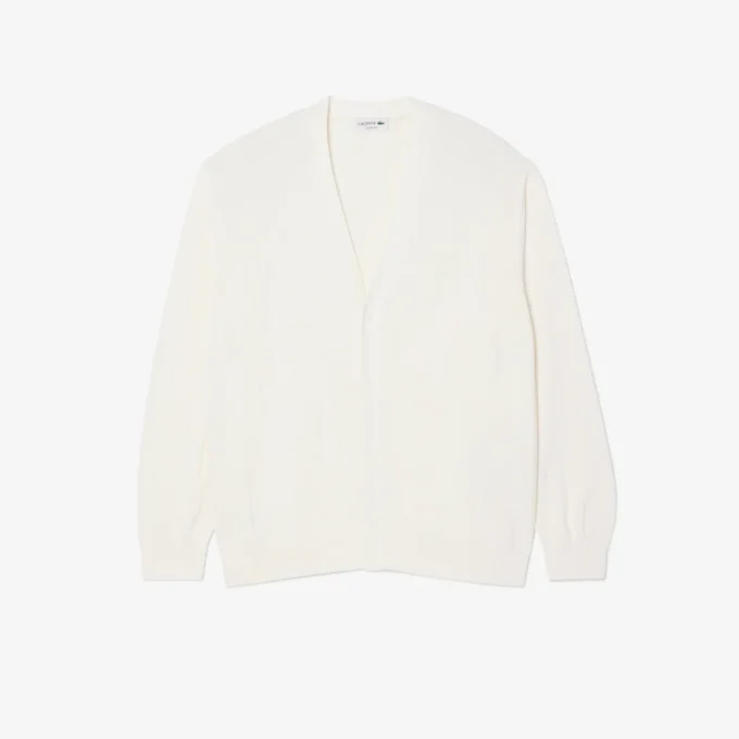 Herren-Strickjacke aus fließendem Rippstrick