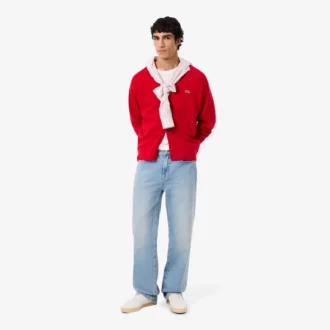 Herren-Strickjacke aus Wolle in Relaxed Fit