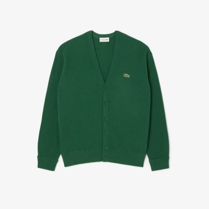 Herren-Strickjacke aus Wolle in Relaxed Fit