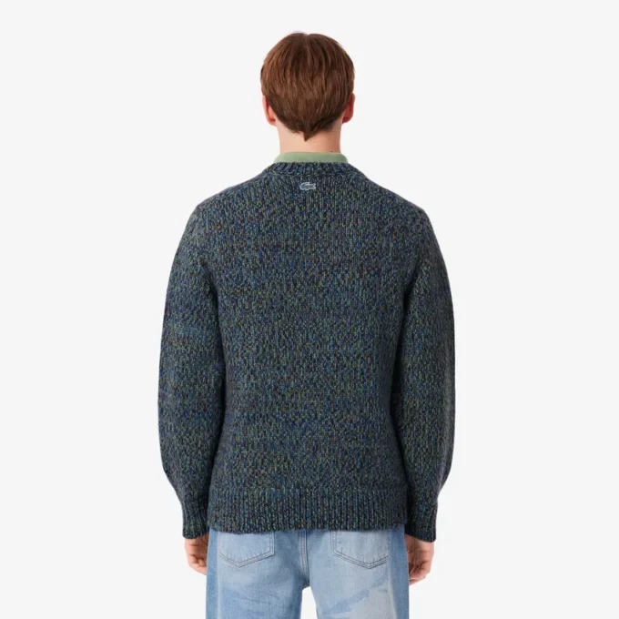 Herren-Strickpullover mit Intarsien-Krokodil