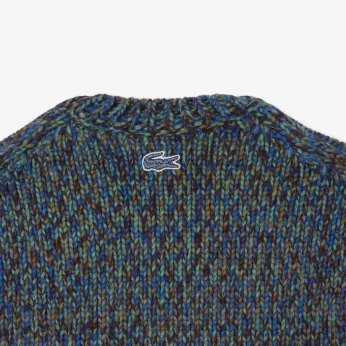 Herren-Strickpullover mit Intarsien-Krokodil
