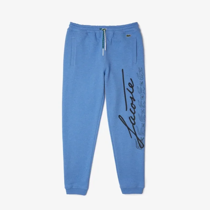Herren-Sweathose aus Baumwollfleece mit Signature- und Krokodil-Print