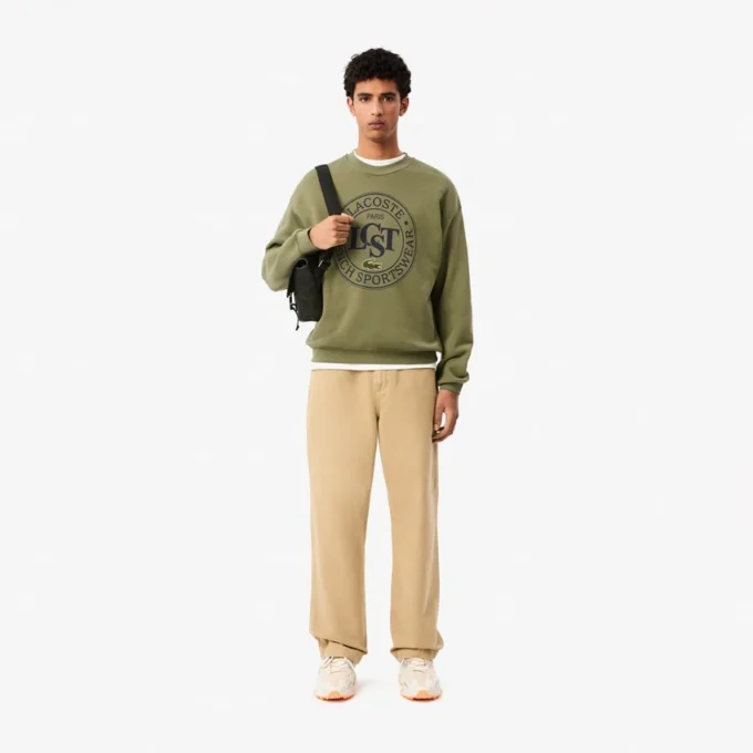 Herren-Sweatshirt aus bedrucktem Fleece in lockerer Passform
