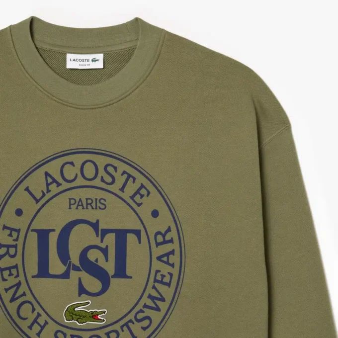 Herren-Sweatshirt aus bedrucktem Fleece in lockerer Passform
