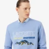 Herren-Sweatshirt aus Fleece mit gesticktem Motiv