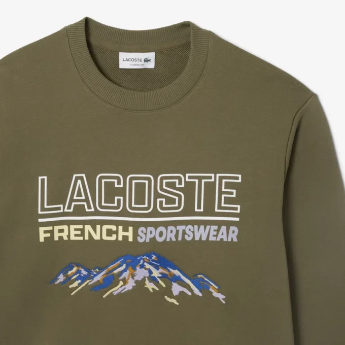Herren-Sweatshirt aus Fleece mit gesticktem Motiv