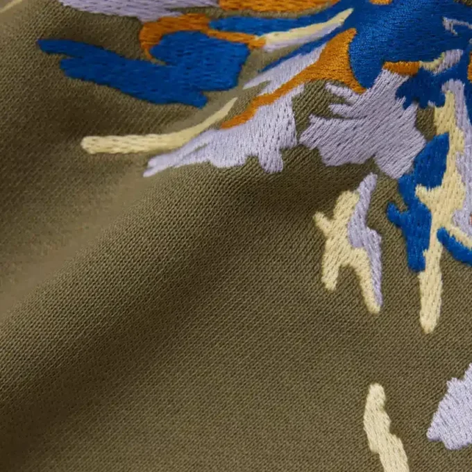 Herren-Sweatshirt aus Fleece mit gesticktem Motiv