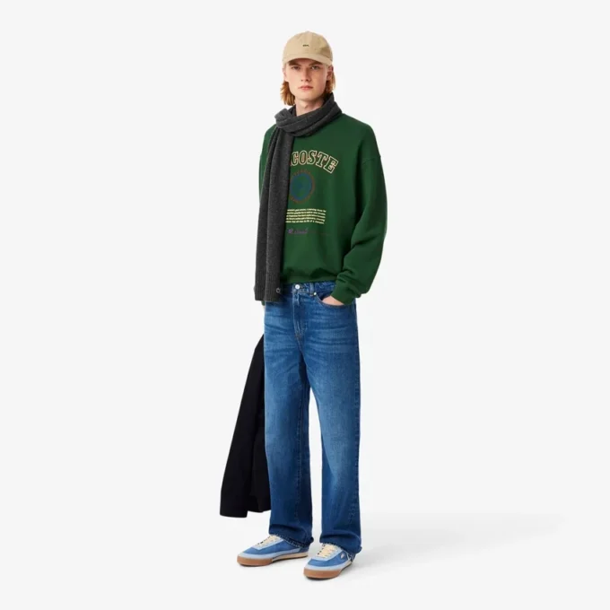Herren-Sweatshirt aus Fleece mit Heritage-Stickerei