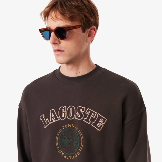Herren-Sweatshirt aus Fleece mit Heritage-Stickerei