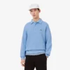 Herren-Sweatshirt mit geripptem Baumwollkragen