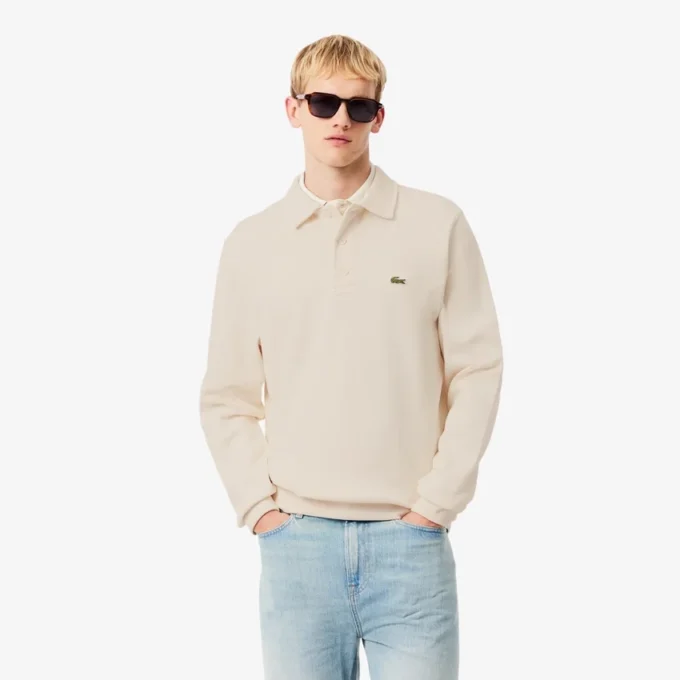 Herren-Sweatshirt mit geripptem Baumwollkragen
