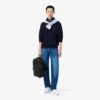 Herren-Sweatshirt mit geripptem Baumwollkragen