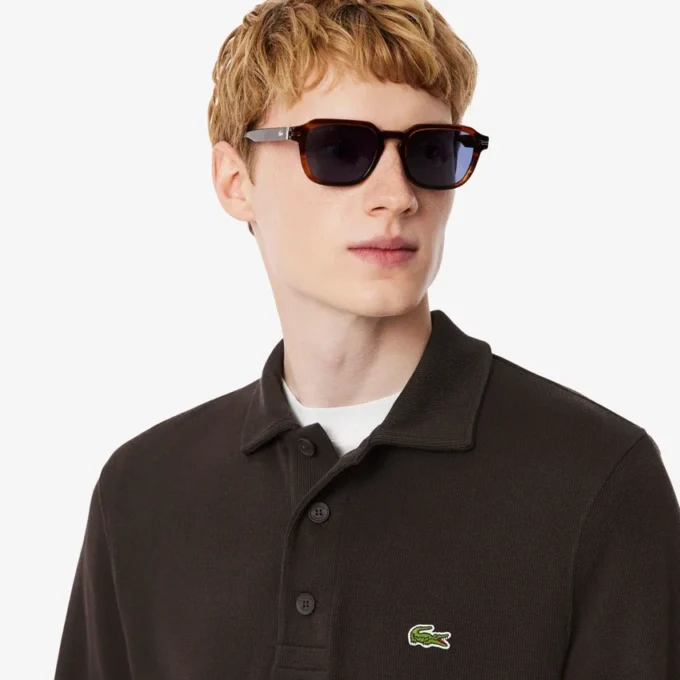 Herren-Sweatshirt mit geripptem Baumwollkragen